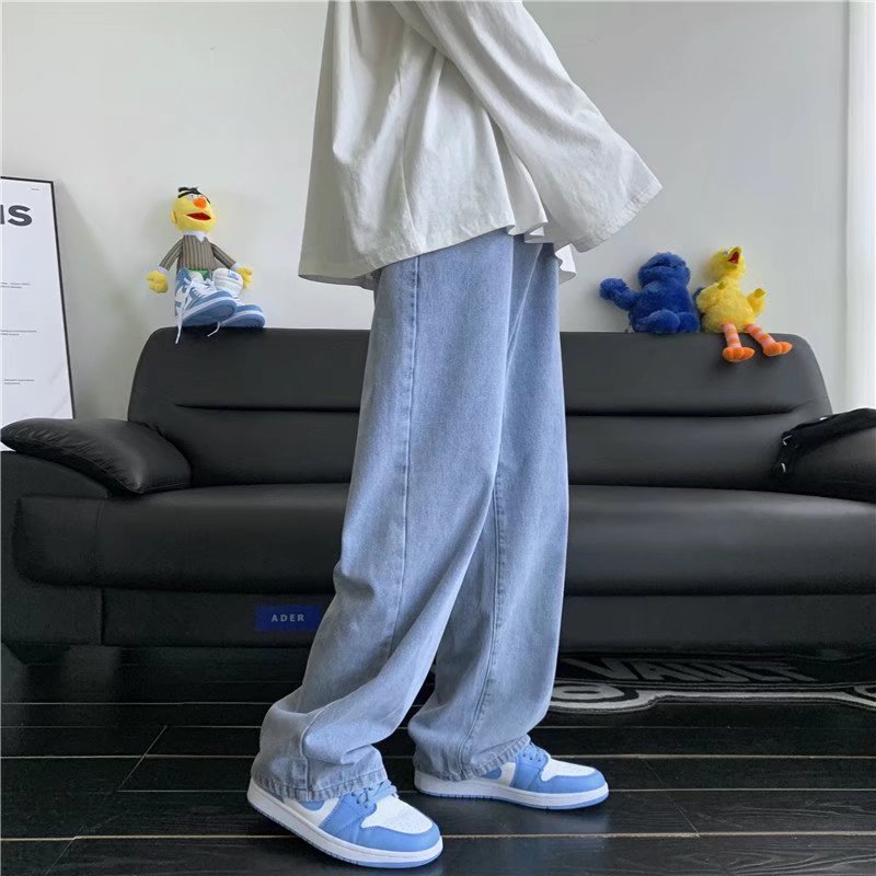 Men Jeans Wide Leg Jeans Men Autumn and Winter Loose Retro Pants