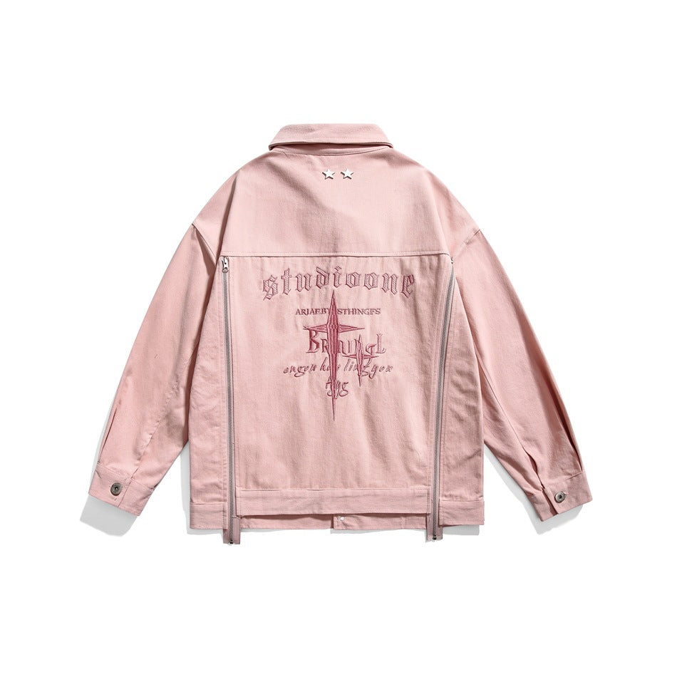 Unisex Jacket Vintage Zipper Loose Jacket