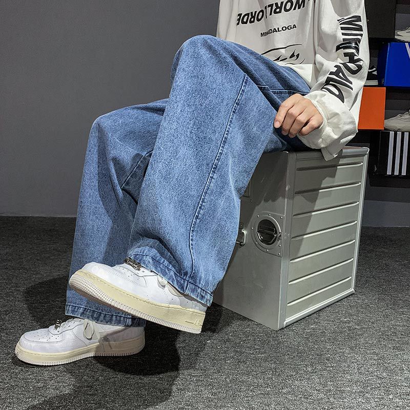Men Jeans Vintage Jeans Straight-Leg Pants