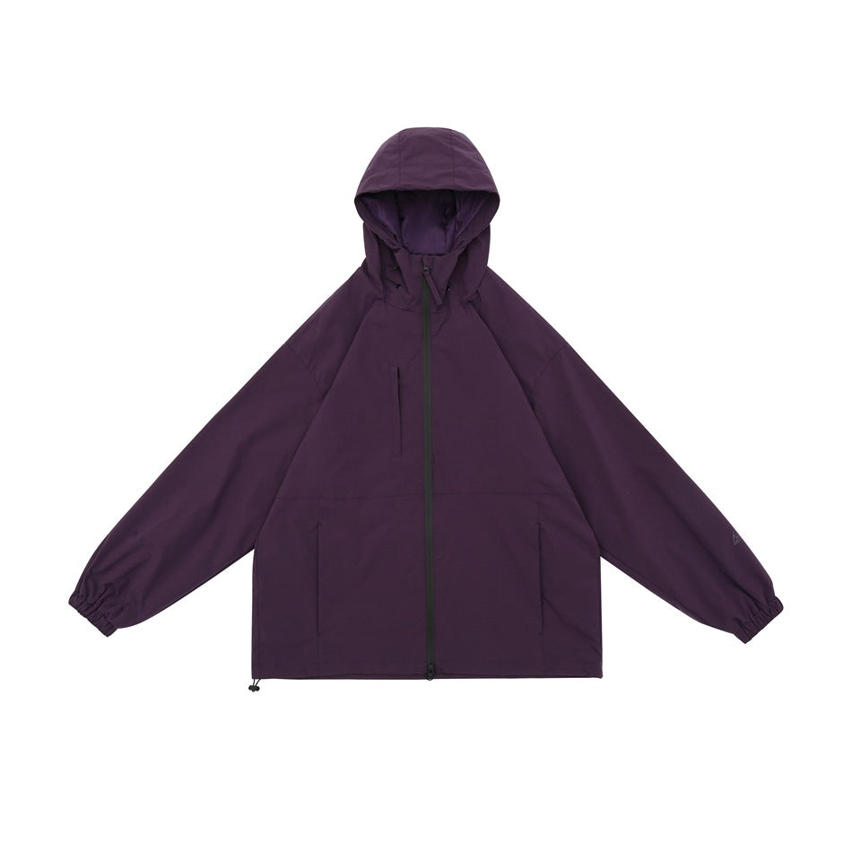 Unisex Jacket Shell Jacket Waterproof Hooded Jacket Men and Women Couple Sports Jacket