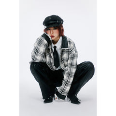 Unisex Jacket Vintage Plaid Jacket