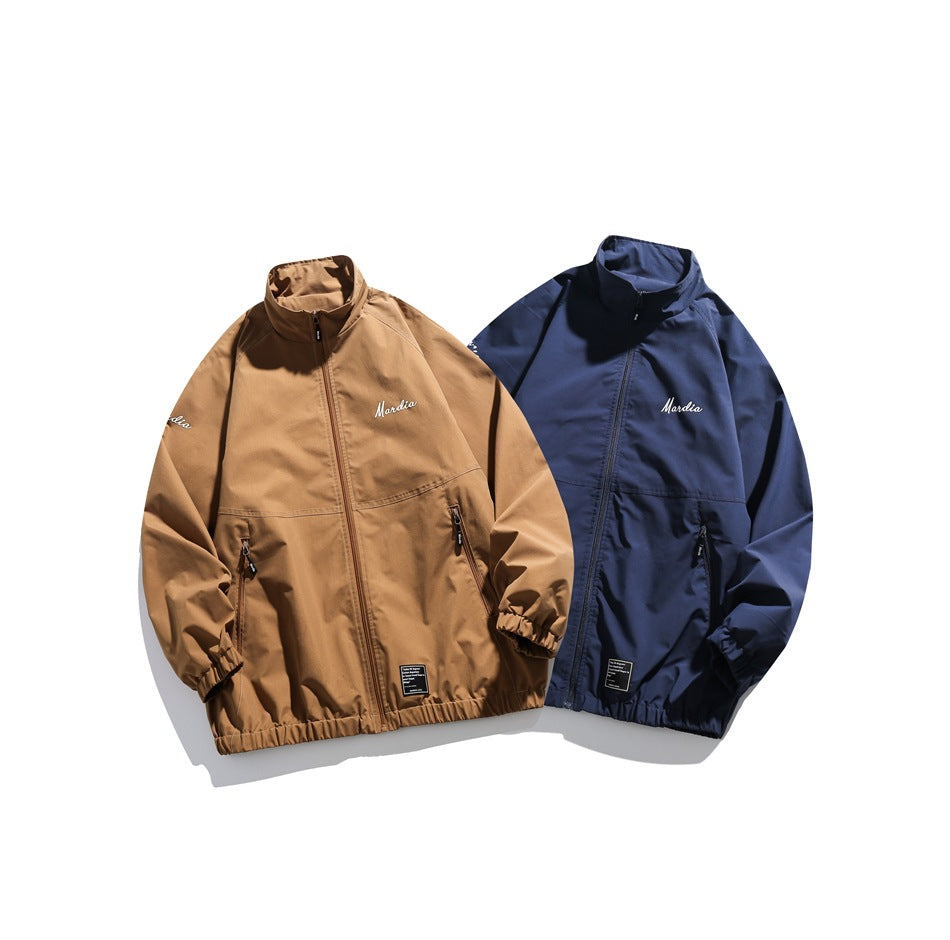 Unisex Jacket Retro Stand-up Collar Jacket