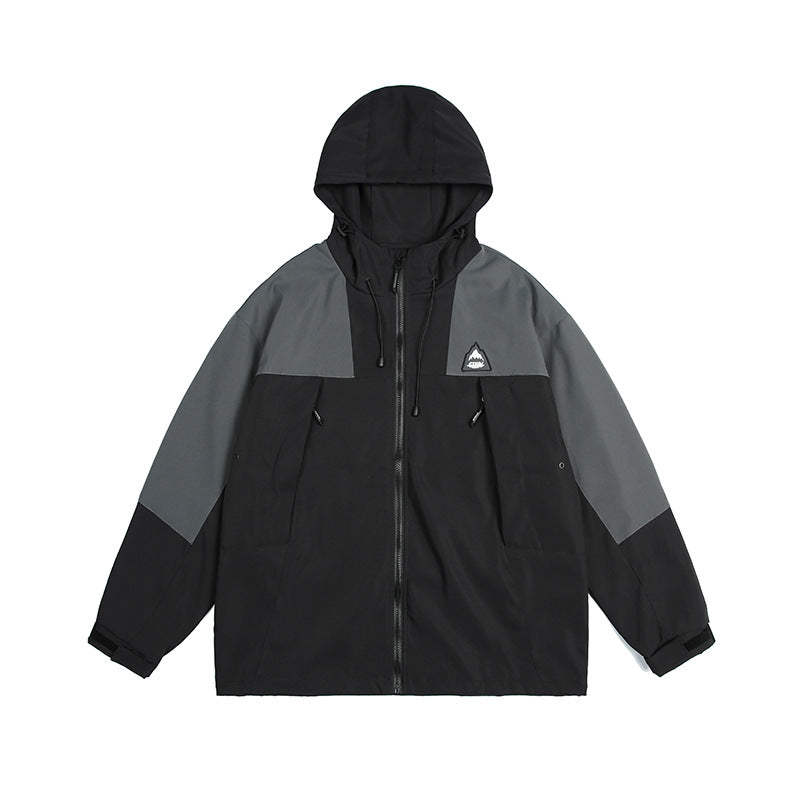 Unisex Jacket Shell Jacket Loose Hooded Coat Mechanical Style Jacket
