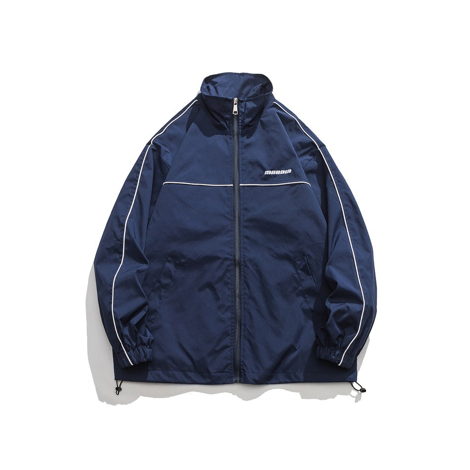 Unisex Jacket Autumn Vintage Coat Loose Casual Stand-up Collar Jacket