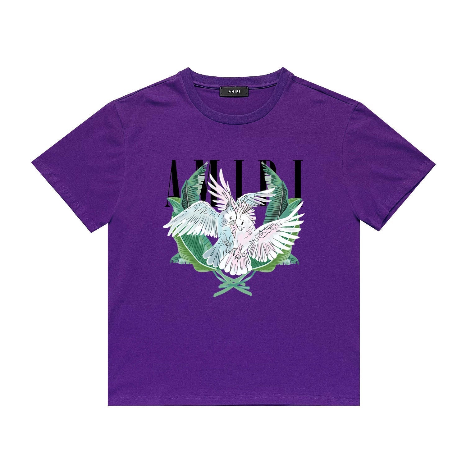 Amiri T Shirt Color Parrot Printing Casual Hip Hop Short Sleeve T-shirt