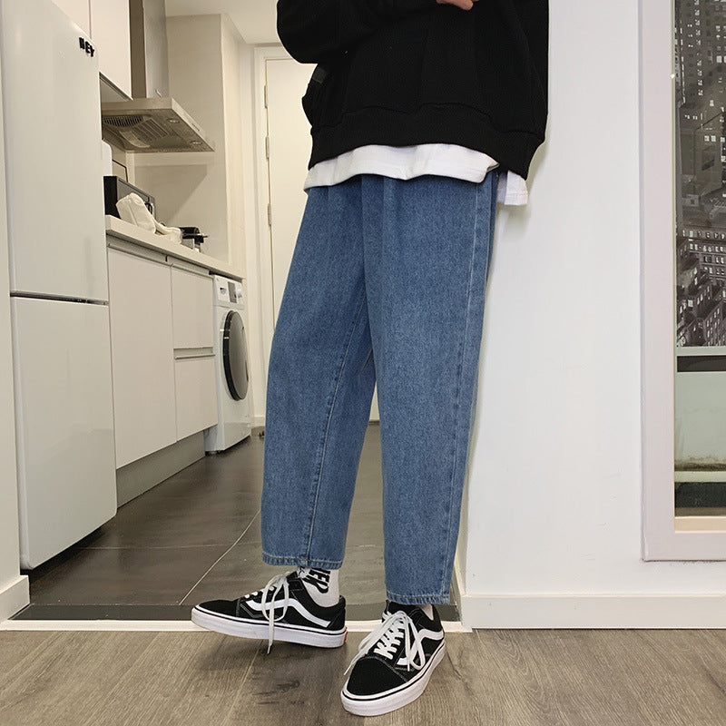 Men Jeans Wide Leg Pants Straight Men's Jeans Loose