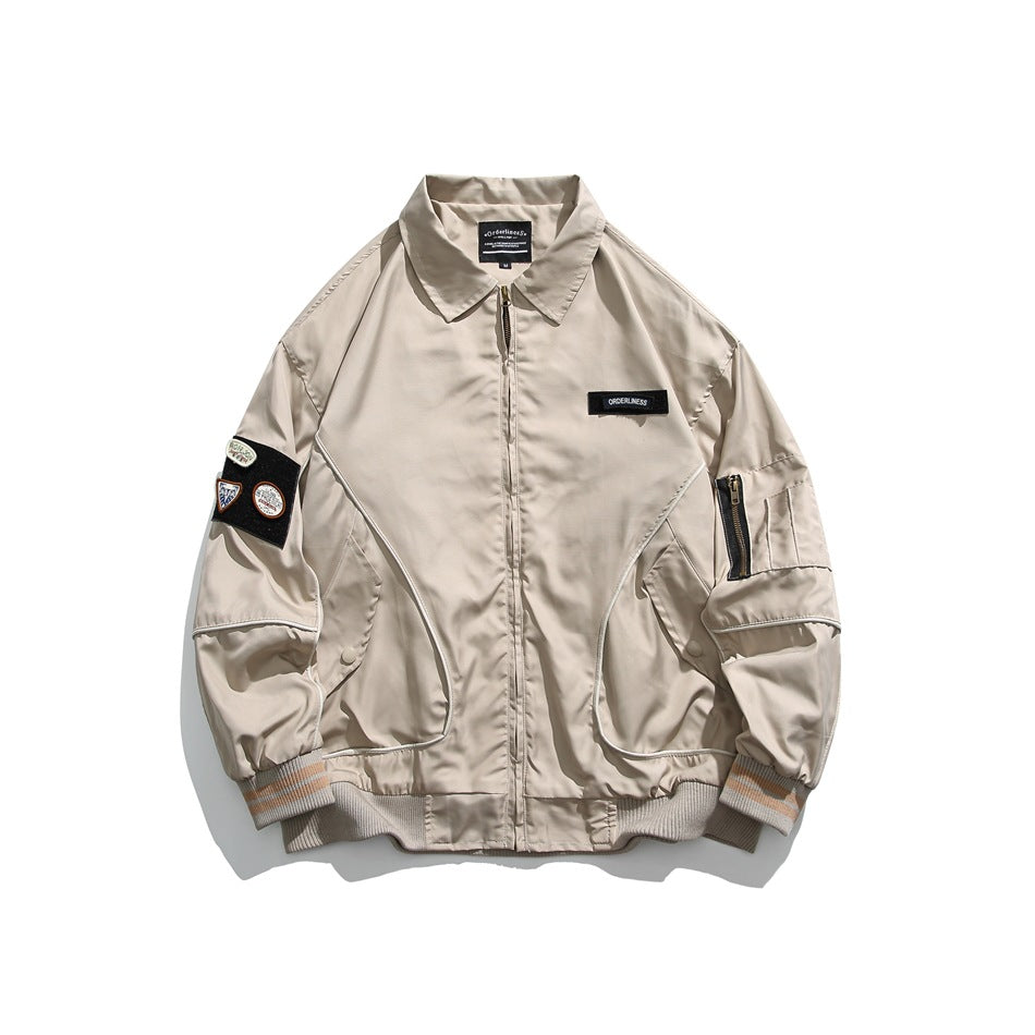 Unisex Jacket Vintage Overalls Jacket Loose Lapels Jacket