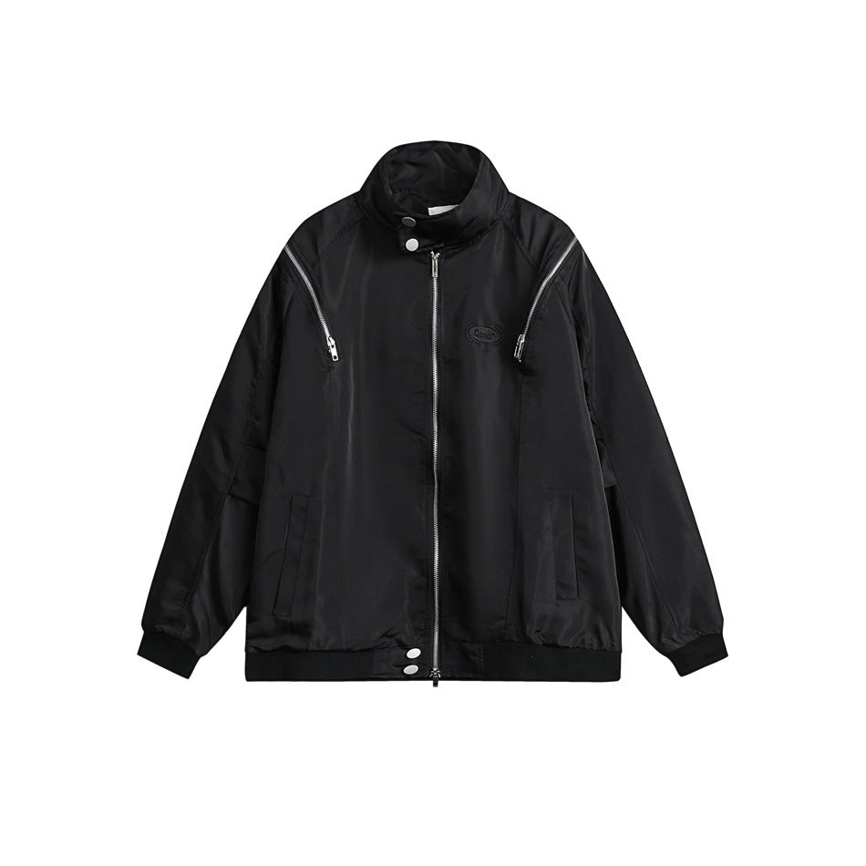 Unisex Jacket Loose Lapel Mechanical Style Jacket Men and Women Same Coat