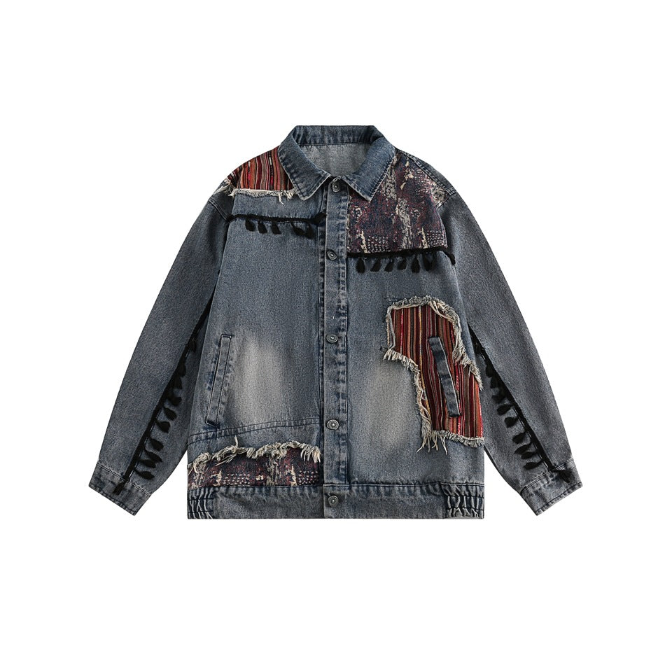 Unisex Jacket Retro Washed Denim Jacket for Men and Women Spring and Autumn Coat