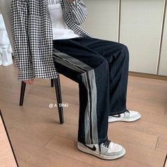 Men Jeans Loose Straight Jeans Wide Leg Pants