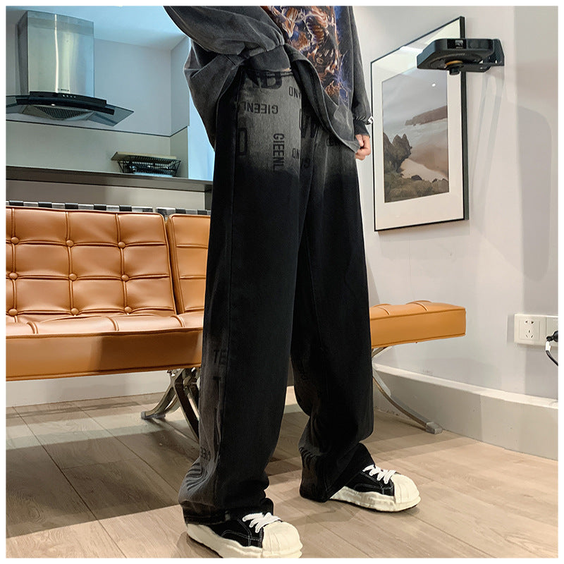 Men Jeans Vintage Jeans Vintage Baggy Straight Trousers