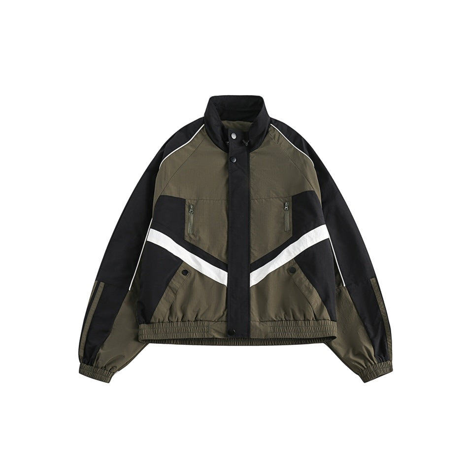 Unisex Jacket Retro Multicolor Jacket Loose Lapel Sports Jacket