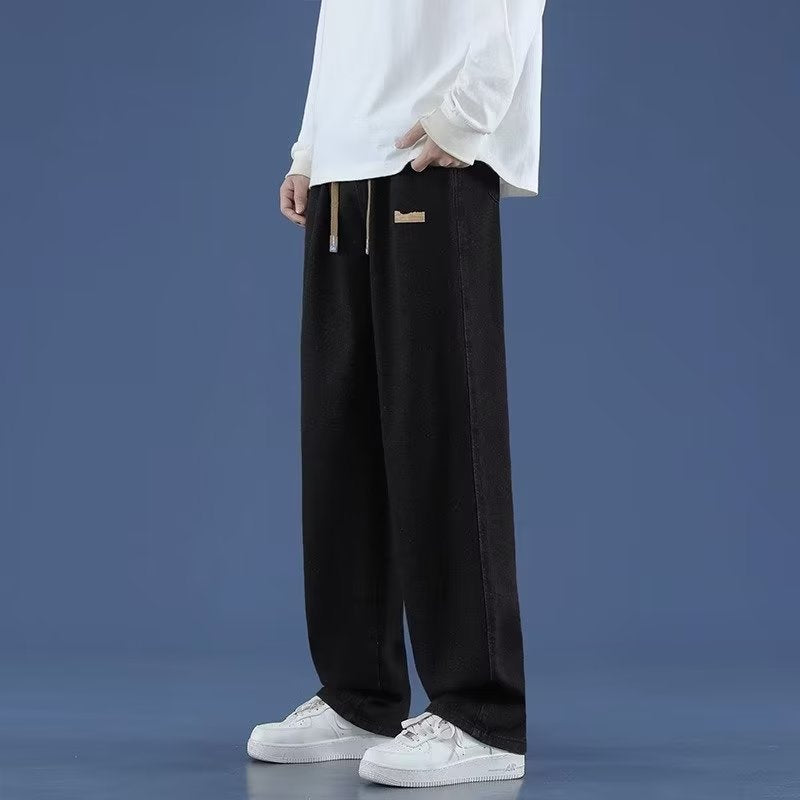Men Jeans Summer Loose Straight-Leg Wide-Leg Pants Casual Pants