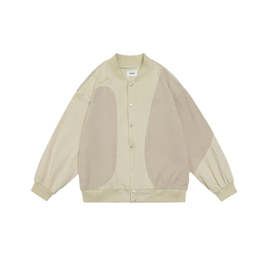 Unisex Jacket Retro Patchwork Baseball Jacket Coat
