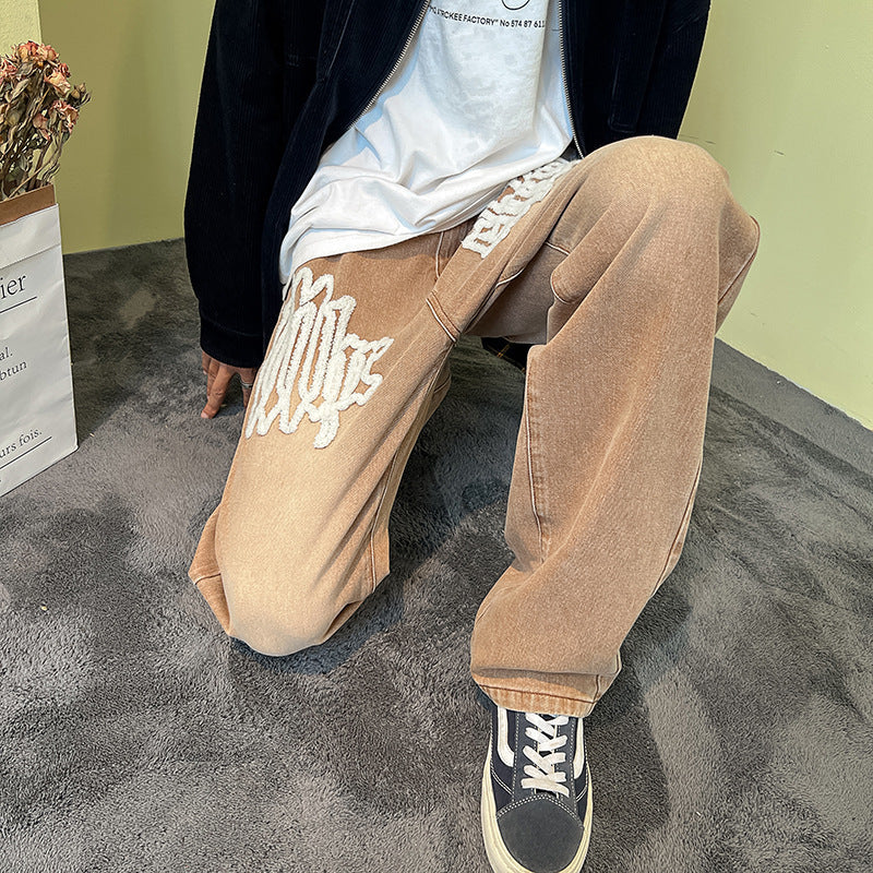 Men Jeans Hiphop Jeans Men Autumn Loose Straight Trousers