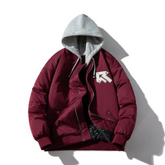 Men's Vintage Jackets Patch Embroidered Jacket Men's Padded Baseball Jacket Cotton Jacket