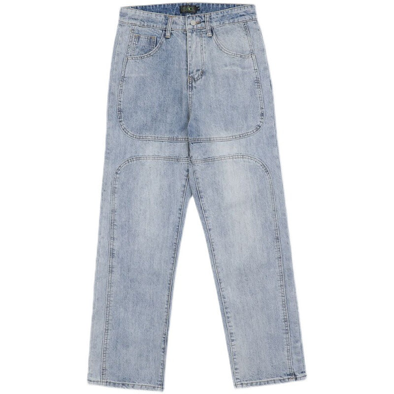 Men Jeans Retro Loose Summer Hip Hop Straight Casual Trousers