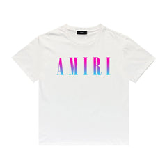 Amiri T Shirt Gradient Letter Flower Casual Short Sleeve T-shirt