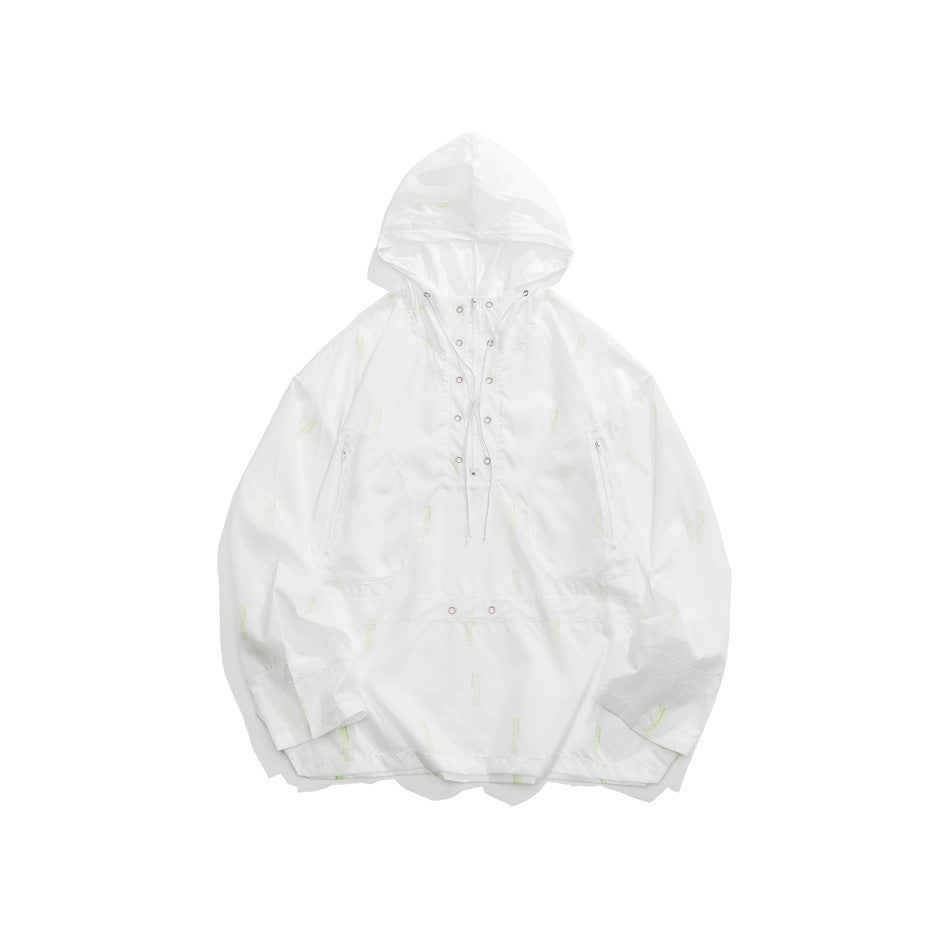 Unisex Jacket Shell Jacket Men's and Women's Loose Hooded Coat Mechanical Style Jacket