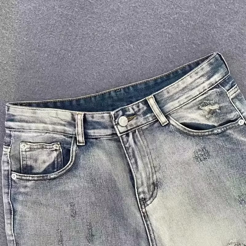 Men Jeans Split Ripped Jeans
