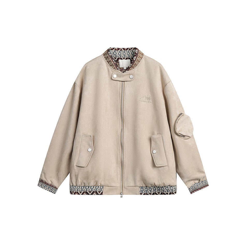 Unisex Jacket Loose Lapel Baseball Collar Jacket
