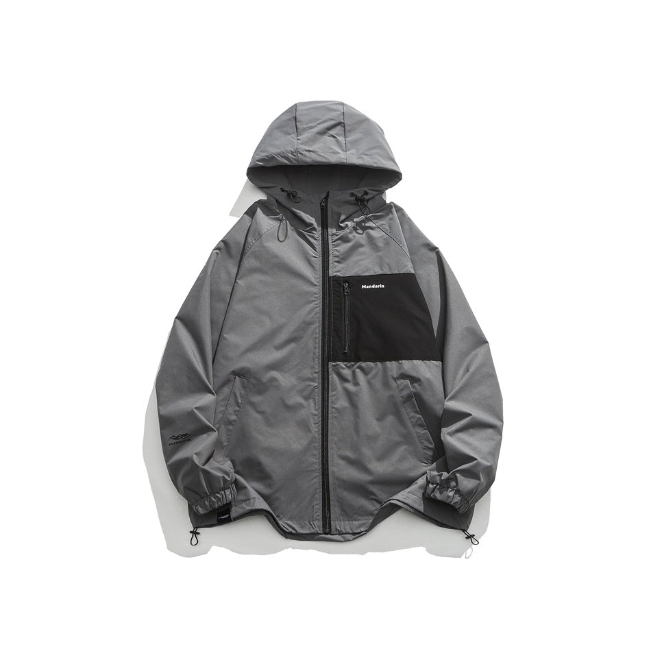 Unisex Jacket Hooded Jacket Loose Mechanical Style Outdoor Jacket Coat