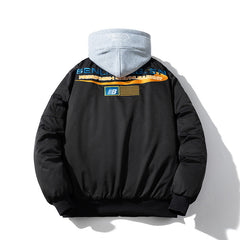 Mens Vintage Jackets Baseball Jacket Hooded Street Tide Cotton Jacket