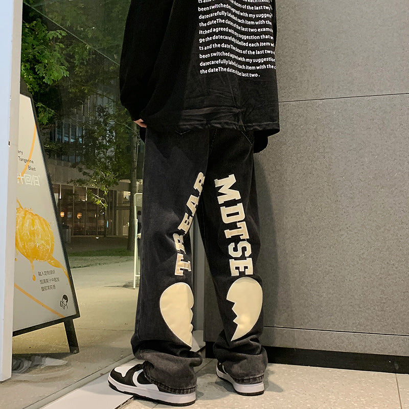Men Jeans Spring and Autumn Loose Denim Trousers