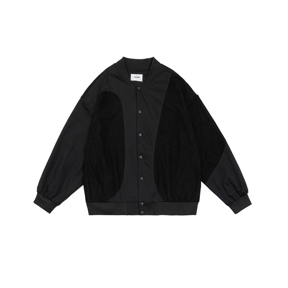Unisex Jacket Retro Patchwork Baseball Jacket Coat