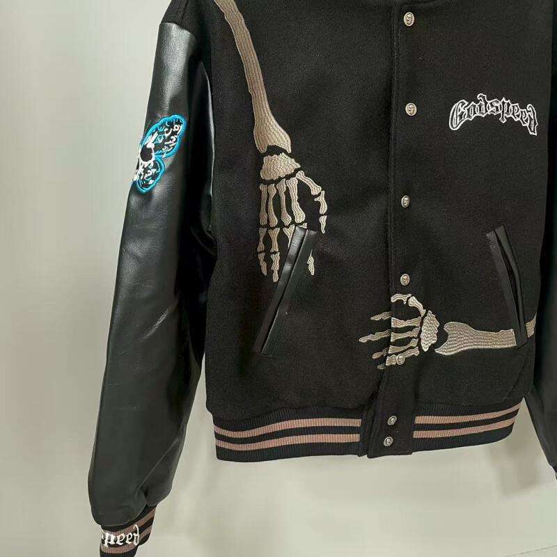Godspeed Jacket  Baseball Jersey Jacket Embroidered Loose Stand Up Collar