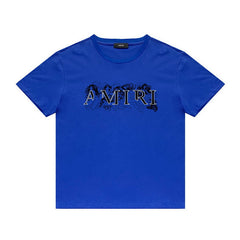 Amiri T Shirt Letter Sketch Casual round Neck Short Sleeves T-shirt