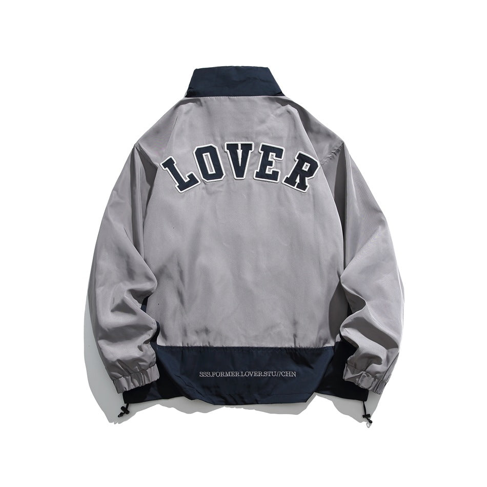 Unisex Jacket Stand Collar Coat Loose Jacket