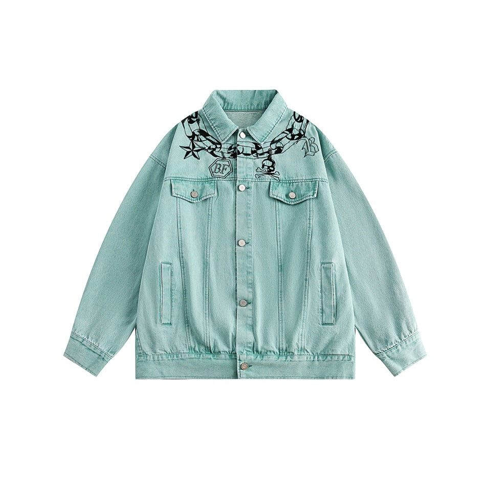 Unisex Jacket Vintage Denim Jacket Baggy Coat