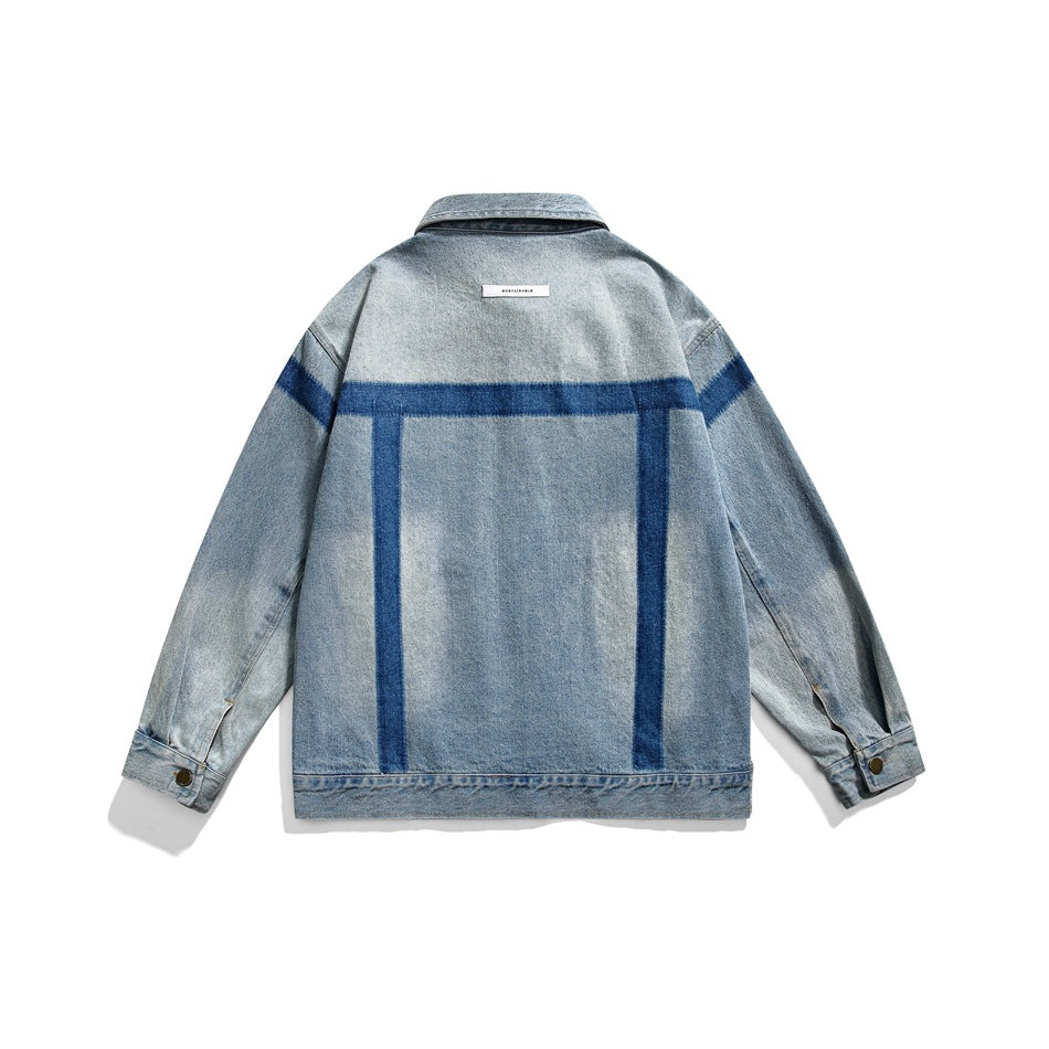 Unisex Jacket Retro Washed Loose Denim Jacket