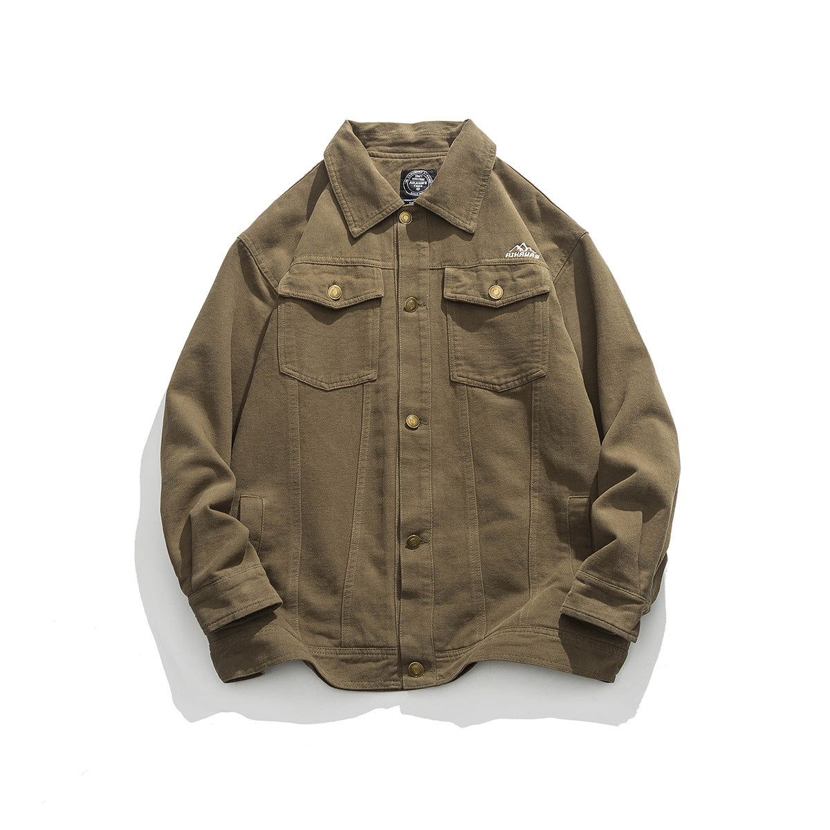 Unisex Jacket Retro Overalls Style Jacket Men's Large Loose Pockets Turn-down Collar Coat