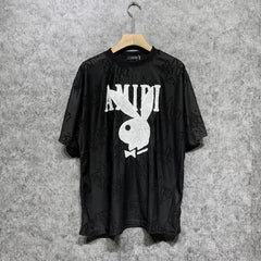 Amiri T Shirt Towel Embroidered Jacquard Casual round Neck Short Sleeve T-shirt