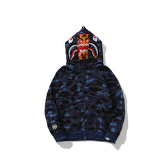 Bathing Ape Hoodie Double Hat Tiger Head Sweater Men's Cardigan