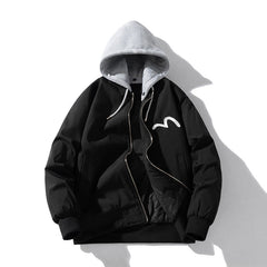 Mens Vintage Jackets Spring Baseball Suit Flight Suit Hooded Embroidered Jacket