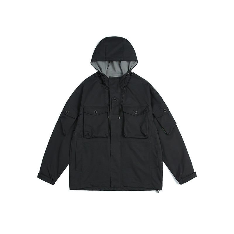 Unisex Jacket Vintage Outdoor Loose Hooded Workwear Coats Men's and Women's Jacket
