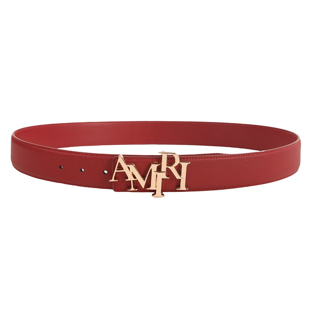 Amiri Belt Cross-border Popular Men's Belt Smooth  Neutral belt casual with jeans shipped with boxBuckle Letter Belt Youth Plaid Belt Trendy Casual Belt