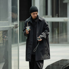 Unisex Jacket Retro Long Trench Coat Men's Loose Lapels Coat