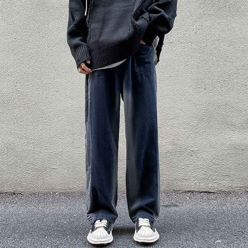 Men Jeans Gradient Jeans Men Spring Autumn Loose Straight Trousers