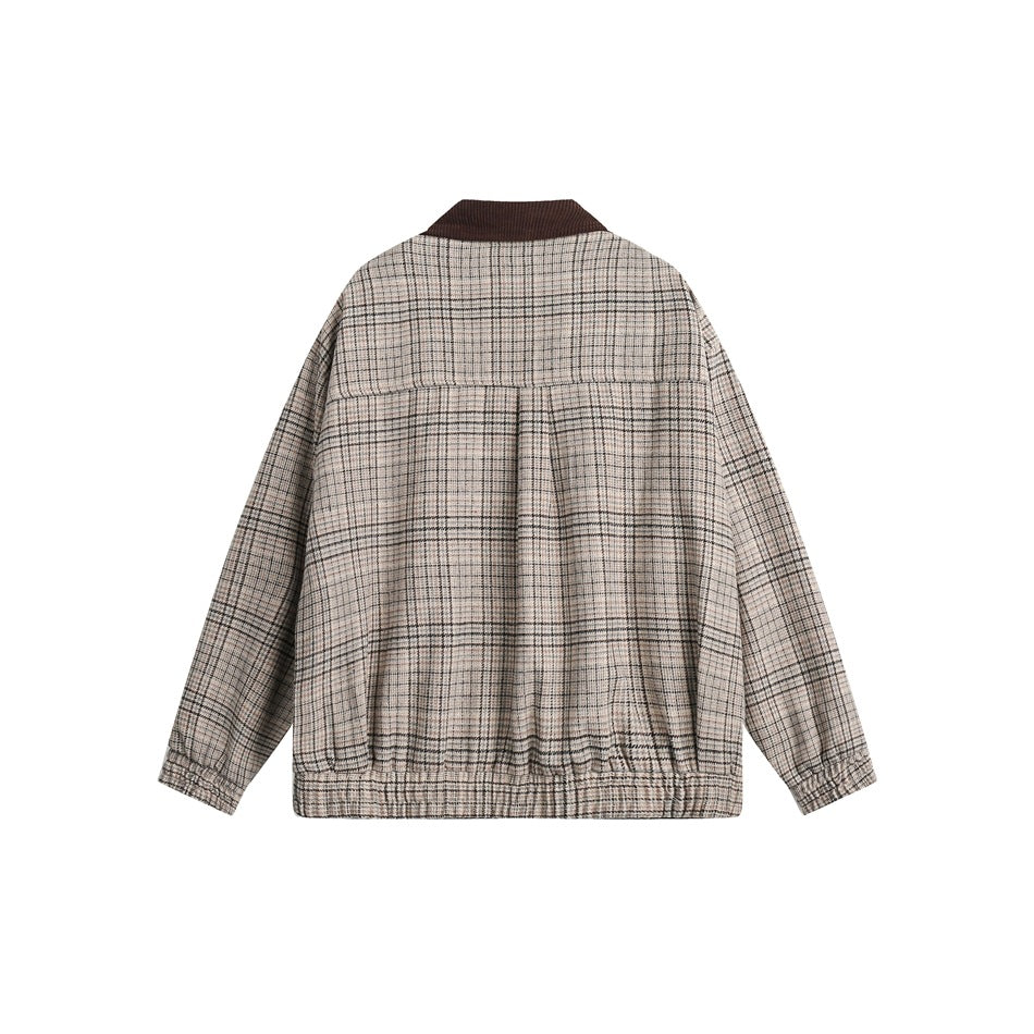 Unisex Jacket Plaid Coat Men's and Women's Spring and Autumn Jacket Top