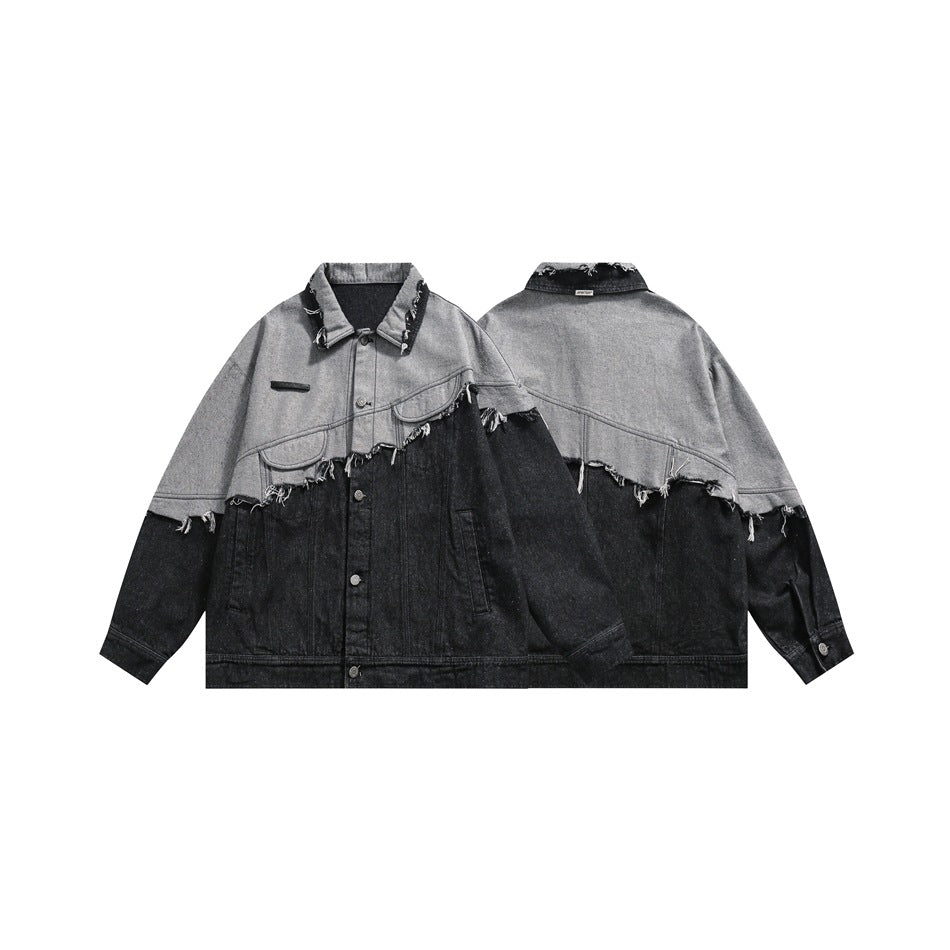 Unisex Jacket Denim Jacket Loose Lapels Denim Coat
