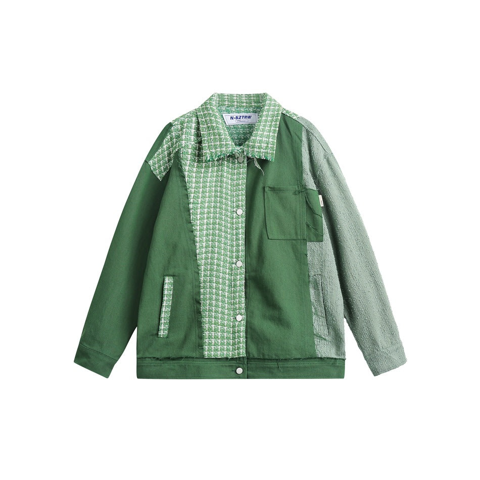 Unisex Jacket Houndstooth Coat Men and Women Loose Jacket