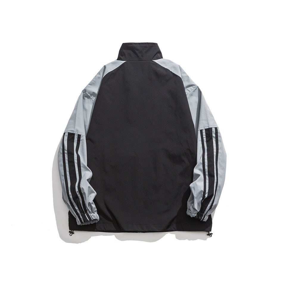 Unisex Jacket Spring and Autumn Vintage Coat Men's and Women's Tops Stand Collar Multicolor Jacket