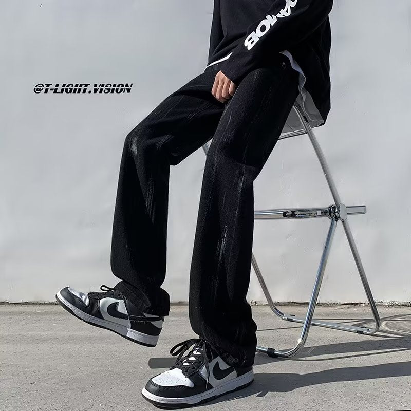 Men Jeans Spring Slim-Fitting Straight-Leg Pants Pants