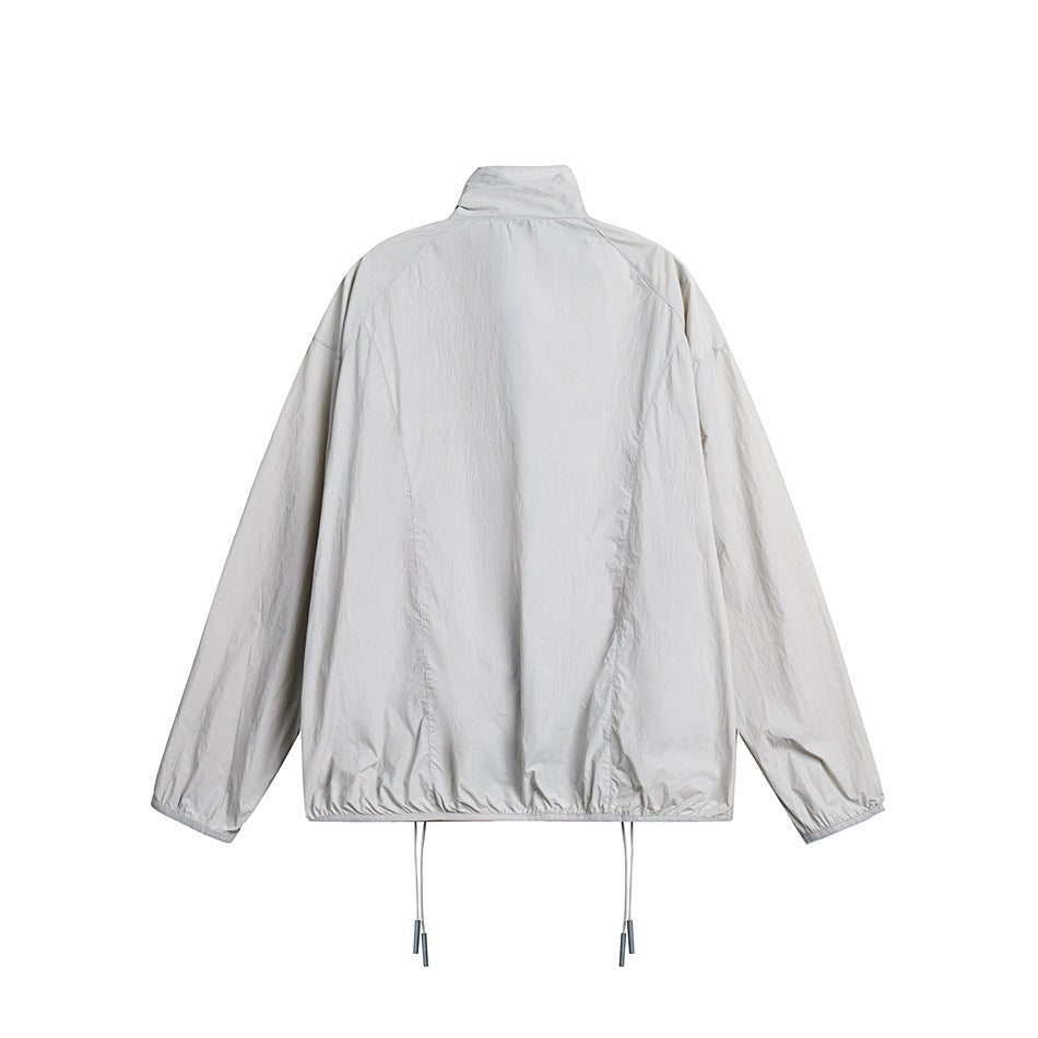 Unisex Jacket Vintage Sports Jacket Men and Women Stand Collar Sun Protective Clothes Coat