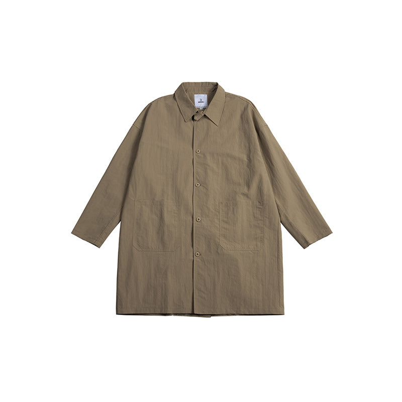 Unisex Jacket Retro Long Trench Coat Men's Loose Lapels Coat
