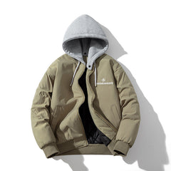 Men Vintage Jackets Jacket Loose Baseball Jacket Padded Flight Suit Hooded Jacket